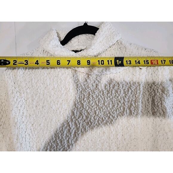 Bobeau Cardigan Sweater Women's Size Medium Ivory Textured Knit Front Pockets - Picture 8 of 9